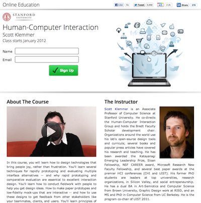 HCI Course outline at Stanford